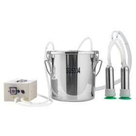 Goat Milking Machine, 3.2 Gal / 12 L Food-Grade Stainless Steel Bucket, 4 Teat Cups for Cows and Goats, with 8000 mAh Rechargeable Battery