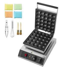 Mini Dutch Pancake Maker, 25PCS 43mm Diameter Dorayaki Baker Machine, 1700W Commercial Electric Poffertjes Grill, Non-stick Stainless Steel