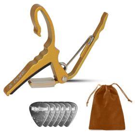 5Core Capo Acoustic Electric Guitar String Clip Banjo Mandolin Or Ukulele + 6Pcs Guitar Picks Celluloid Puas Para Guitarra + Carry Bag - CAPO AL (Option: CAPOALYLW)