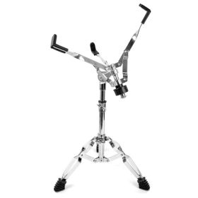 5 Core Snare Drum Stand W Drum Sticks Holder Double Braced Heavy Duty Tripod Stand Adjustable 22" (Option: Silver)