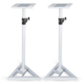5 Core Speaker Stand 2Pc Heavy Duty Adjustable Telescoping Height 59.5" Triangle Base 100Lb Capacity (Option: White)