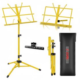 5 Core Music Stand Adjustable 57" Desktop Book Stands Sheet Holder All Metal Portable Bookstand (Option: Yellow)