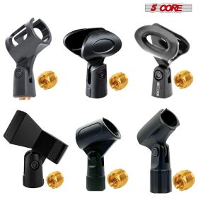 5 Core Microphone Clip Holder 6 Pieces Multi Pack With Screw Adapters 5/8 To 3/8 Inch (Option: MC1234786PCS)