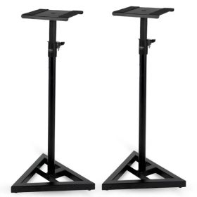 5 Core Speaker Stand 2Pc Heavy Duty Adjustable Telescoping Height 59.5" Triangle Base 100Lb Capacity (Option: Black)