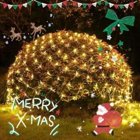 LED Christmas Net Lights Battery Operated 2x3M 192LED Waterproof Mesh Light 8 Modes Christmas Lights For Indoor Outdoor Xmas Party Yard Garden De (Option: 4pcs)