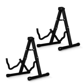 5 Core Guitar Stand 2PC A Frame W Soft Foam Arm Non Slip Rubber For Acoustic Electric Bass (Option: GSSBLK2PCS)