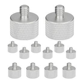 5 Core Mic Stand Adapter 12 Pieces 3/8 Male To 5/8 Female Screw Thread Conversion Connector For Microphone Stands Boom Arms Camera Tripod - MS AD (Option: 38Maleto58FemaleScrew)