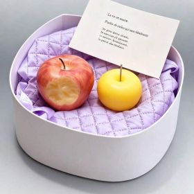 Fruit Inspired Scented Candles, Fruit Shape, Creative Design, Cute Home Accessory, Perfect For Adding A Unique Touch To Your Living Space. (Option: A Bite Of Apple In a Gift Box)