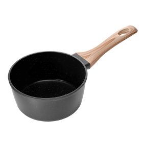 1.5 QT Saucepan, Nonstick Saucepan with Tempered Glass Lid, Multipurpose Cooking Sauce Pot with Detachable Handle (Color: Black, Capacity: 1.5 qt)