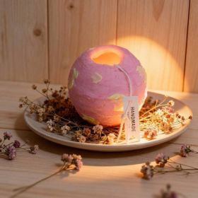 Innovative Spinning Globe Scented Candle Hand Poured Wax Candle With Round Shape For Home Decoration (Option: Pink)