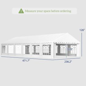 Party Tent, Outdoor Canopy Tent With Removable Sidewalls, 12 Windows For Parties, Wedding, Events, BBQ, WhiteMultiple Packages Shipped. Please Pa (Option: White)